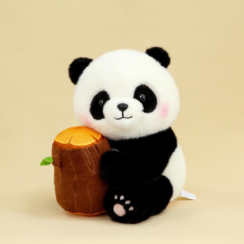 Cute Panda Flower Making Fortune Apple Plush Toy Doll Chengdu Rag Doll Travel Souvenir Gift
