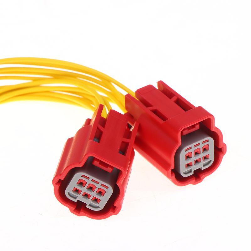 Motorcycle OBD Diagnostic Plug Durable Metal Pins Fuel Injection Tester Adapter 2Pcs DJ7065Y-0.6-11/21 for Frequent Shop Use