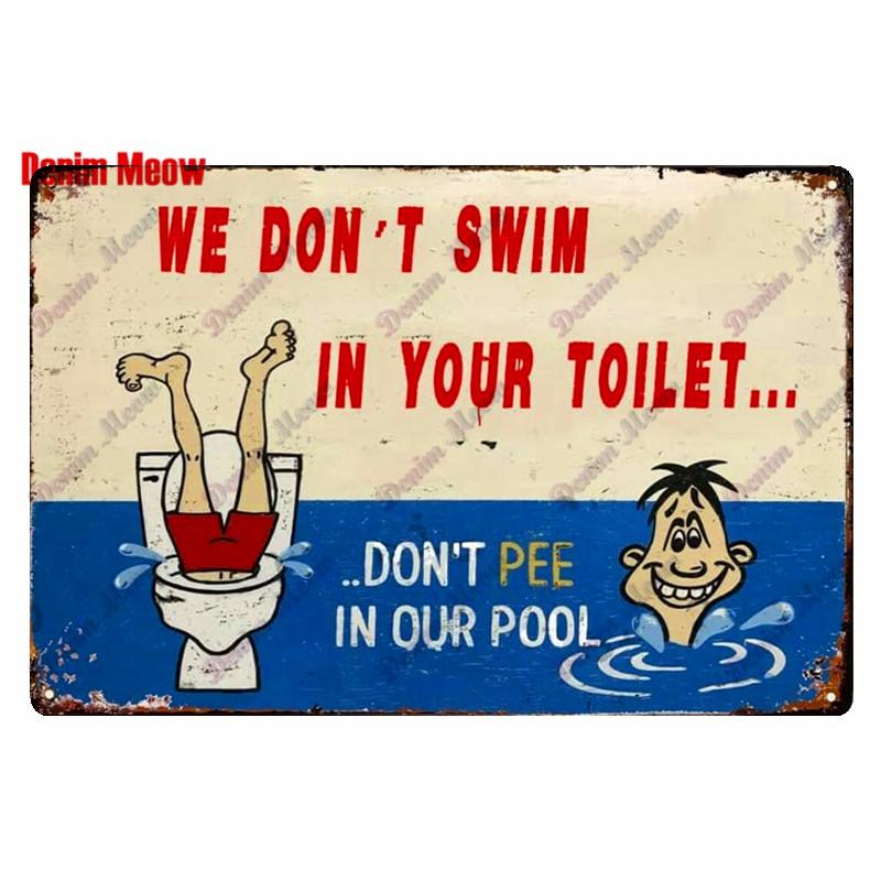 Retro Pool Rules Metal Sign Tin, Vintage Summer Swim Happy Place Plates, Wall Sign, Bar & Grill, Pub Decor, WY51