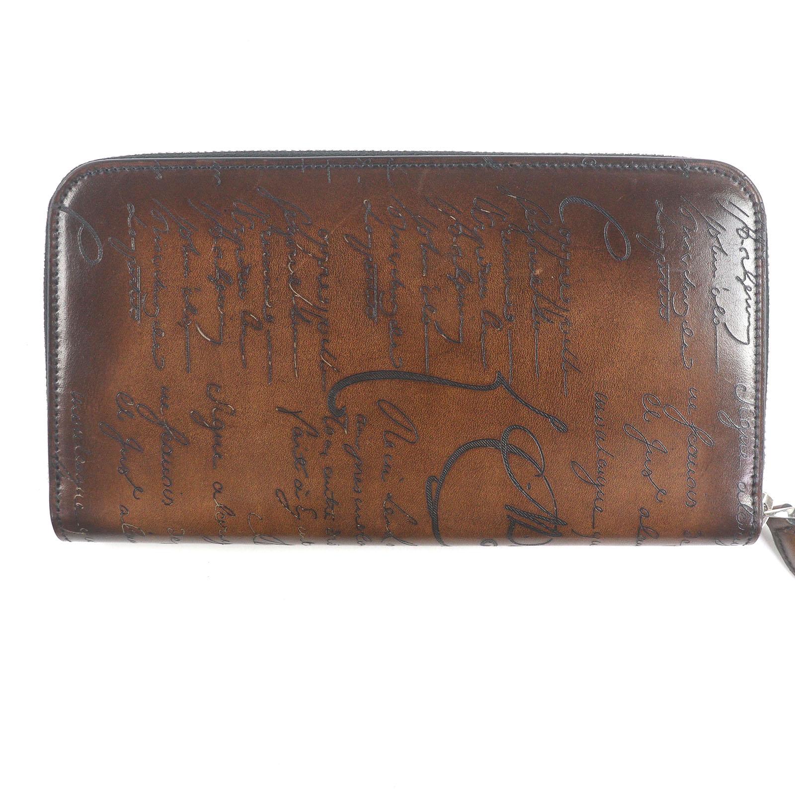 

Excellent BERLUTI Purse Itauba long zip wallet Calligraphy script Brown Used