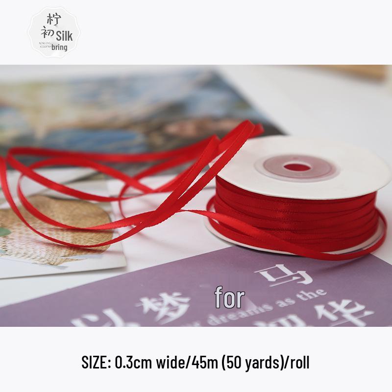 3mm Premium Double-Sided Satin Polyester Ribbon for Wedding Bows and Gift Packaging
