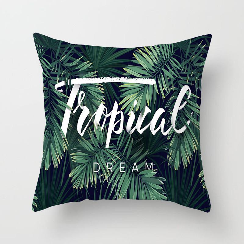 Tropical Leaf Cactus Monstera Cushion Cover 45*45cm Polyester Pillow Sofa Bedroom Study Room Home Decor Decorative Pillowcase