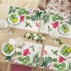 1pc Spring and Summer Geranium Flower Placemats, Red Floral Hummingbird Palm Leaf Monstera Table Placemats
