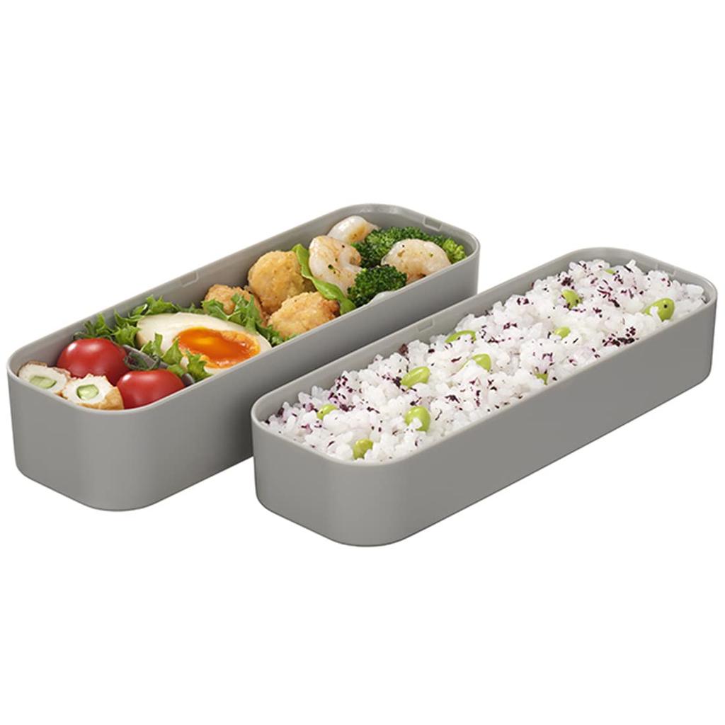 Iwasaki Industries Slim Lunch Gray 3-Way Easy-Care Box, B-1484 GN,