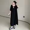 DIMANAF Women Plus Size Elegant Linen Dress Loose 2025 Vintage Dress Basic Long Casual Shirt Dress