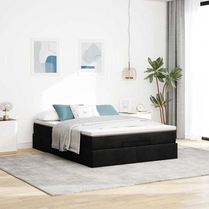 Maison Exclusive - Cadre de lit ottoman avec matelas noir 140x190 cm similicuir