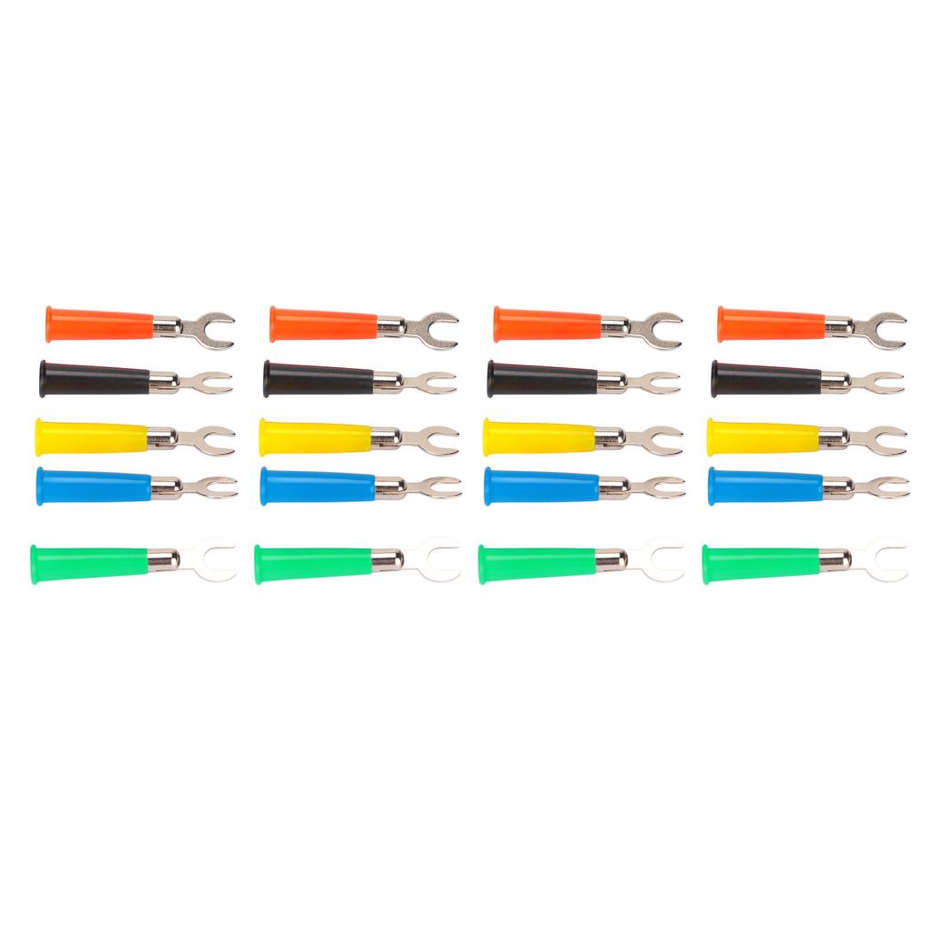 4 Set U Type Wire Connector 6mm Weldable Good Conductivity 5 Color Brass for Binding Post