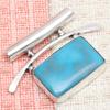 Blue Turquoise Gemstone Handmade Women's Unisex Silver Jewelry Pendant 1.25