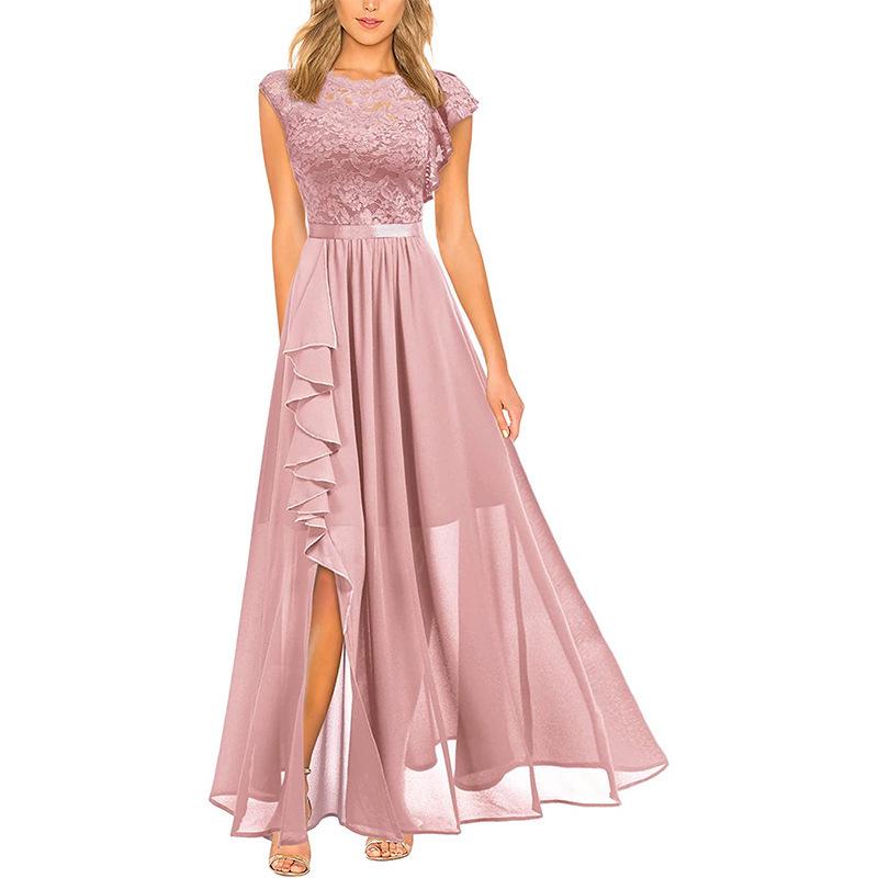 European & American Hot-Selling Lace Evening Dress, High Waist Long Skirt