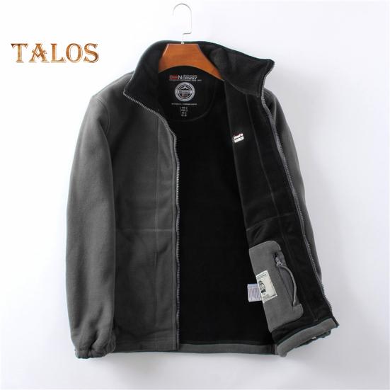 Herren Mantel Revers Langarm Doppelseitiger Polarfleece Mantel mit Taschen Herbst Winter Einfarbig Lässige Oberbekleidung