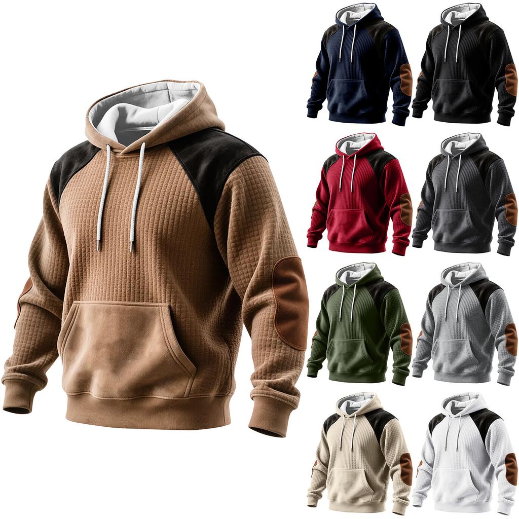 Men's Colorblock Sweatshirt Hoodie Men's Sports Large Size Casual Sweatshirt