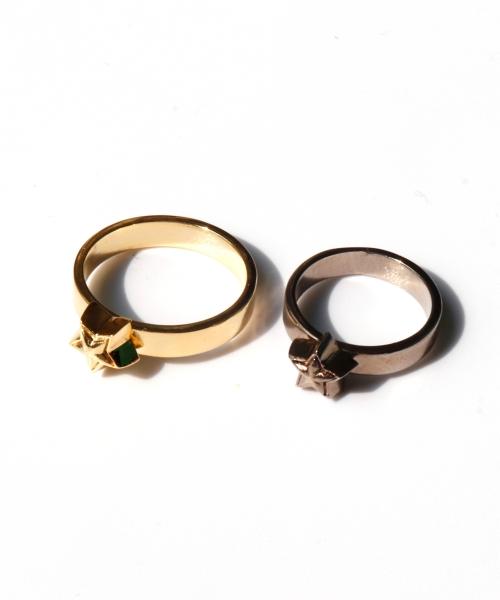 Bonbeau Double Star Point Chic Simple Ring Star Point Unique Bold Ring (C Type)