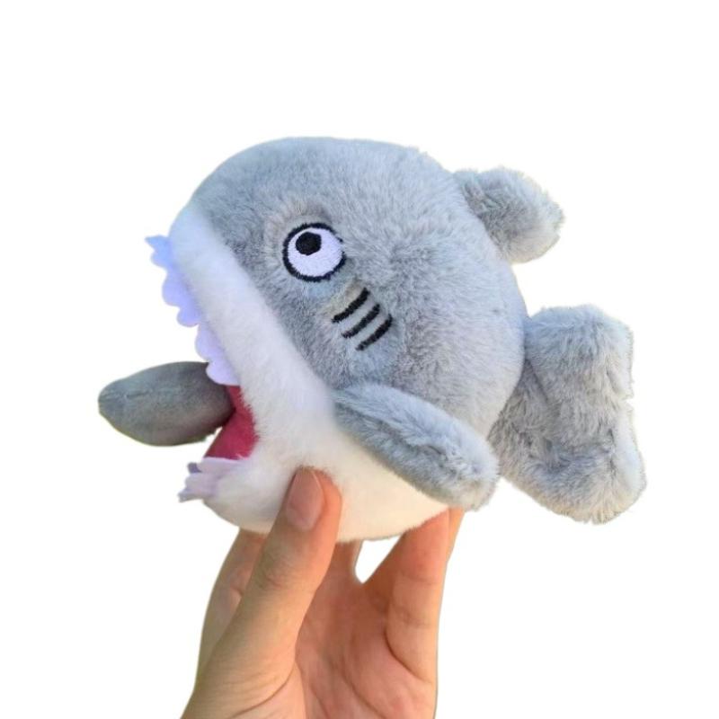 Pull-out Sand Shark Stuffted Keychain Creative Soft Plushie Pendant Little Shark Schoolbag Accessories Couple's Small Gifts