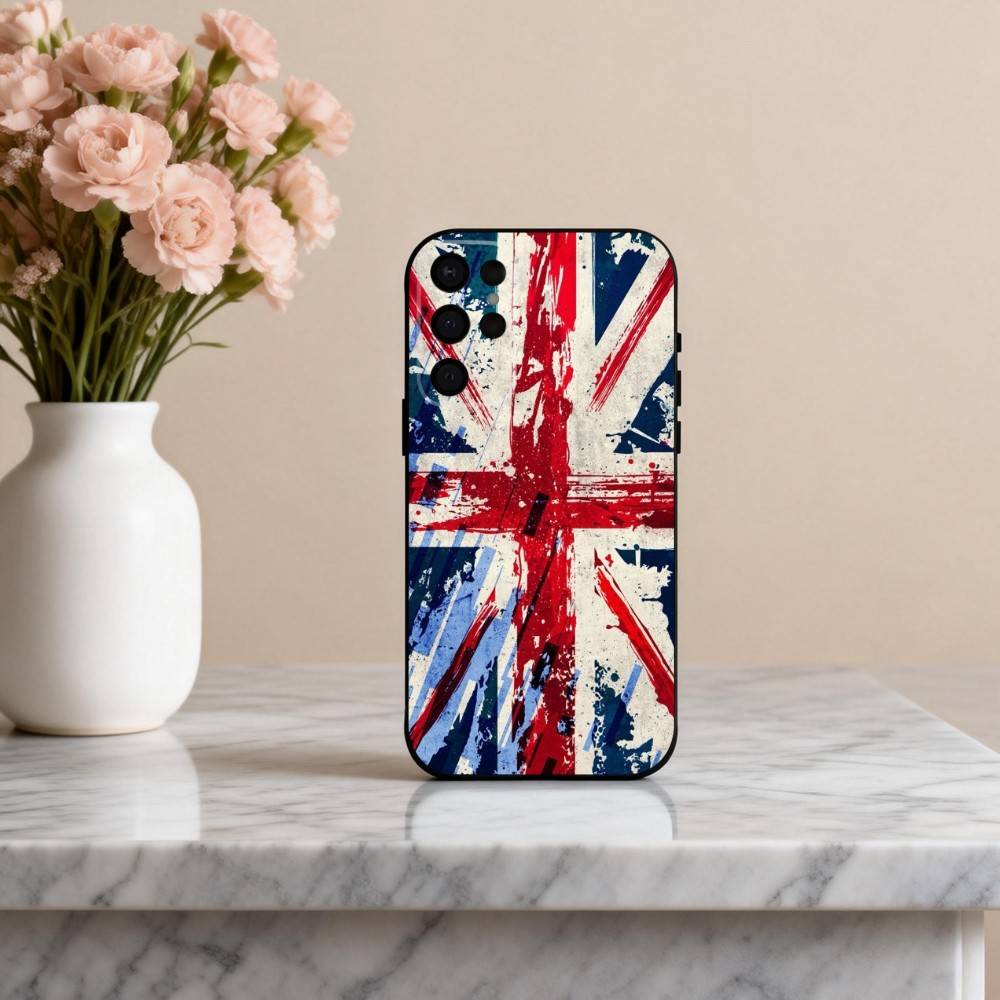 U-Union-N J-Jack-K ART Phone Case For Samsung S25,24,23,22,30,21,10,9,Ultra,Plus,Lite,FE,4,5 G Soft Black Case