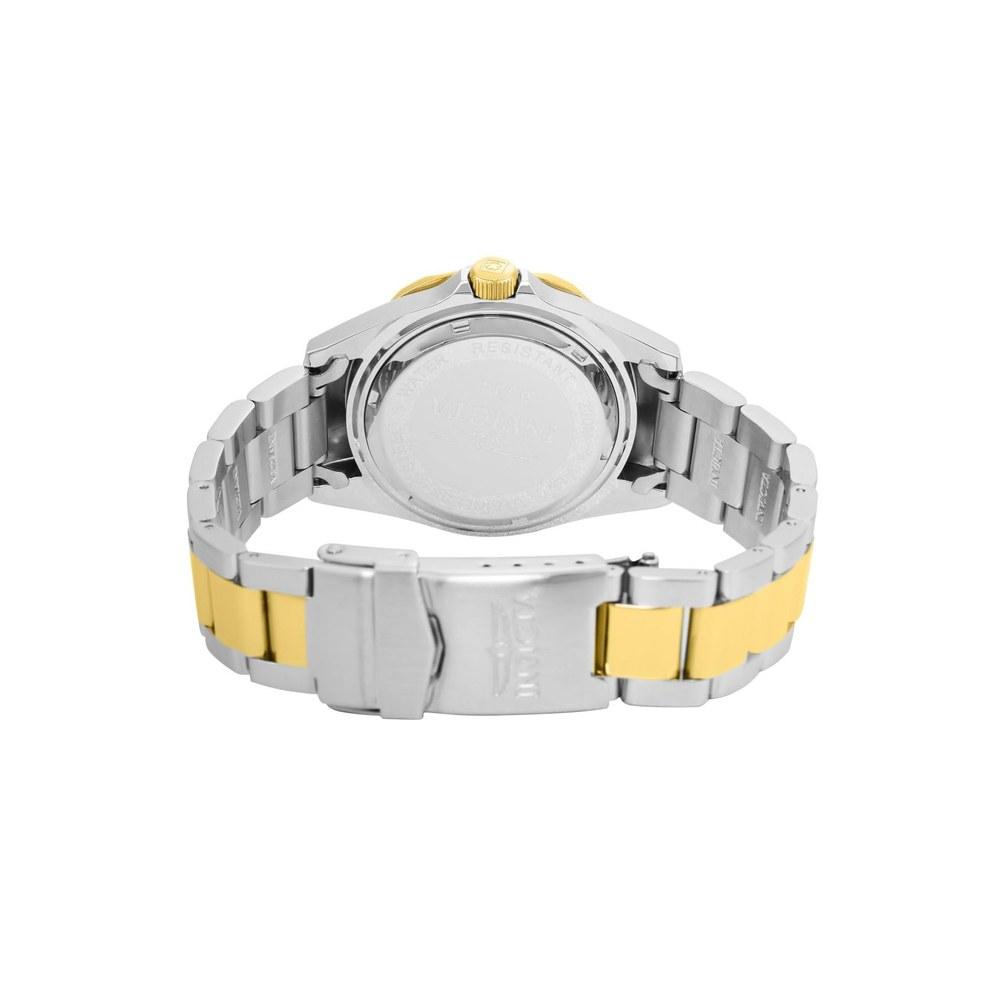 Invicta Pro Diver Quartz Watch 37.5mm Steel Gold Stainless Steel Strap Black Dial Men