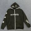 European and American autumn embroidered star print loose men's and women's trendy hoodie