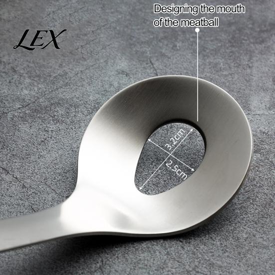 Cooking Tools for Meatballs Meatball Spoon Maker Tool, Stainless Steel Non-stick Scoop, Oval Shaper Long Wooden Handle Shaping Gadget Kitchen Tool