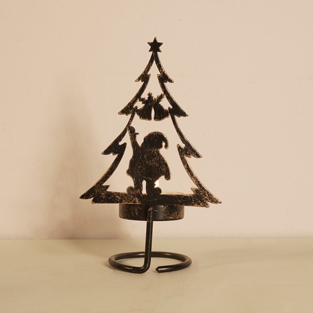 Christmas Scene Christmas Candlestick Iron Art Aromatherapy Candle Holder   Living Room