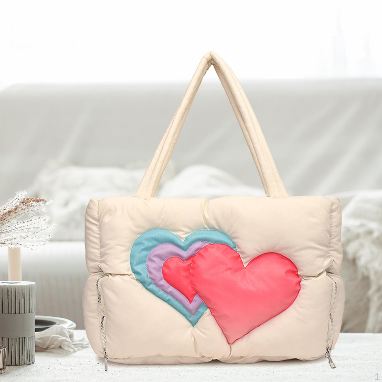 

Жіноча сумка-тоут пуховик Жіноча сумочка для зимових поїздок на роботу, подорожей, вулиці, осені білий