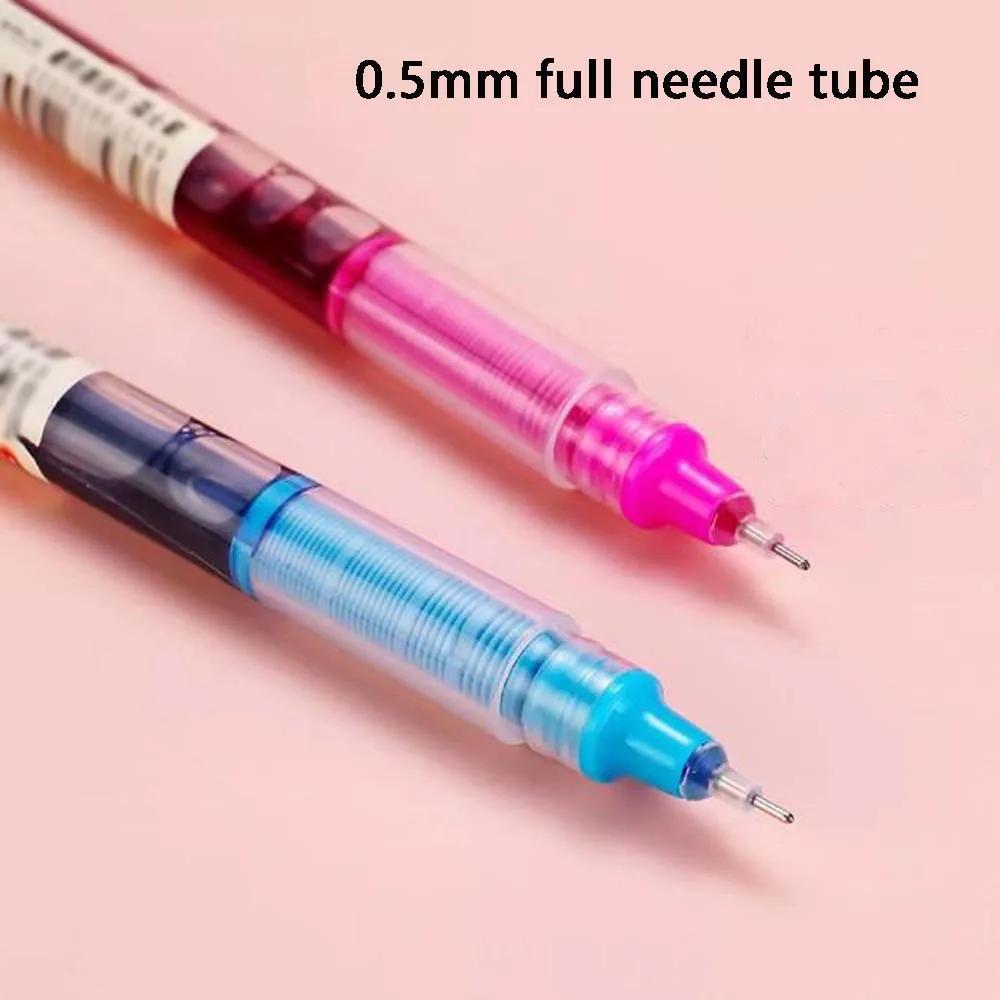 12-24PCS Color Quick-drying Straight Liquid Full Needle Pen, Simple Large Capacity Neutral Pen, Suitable for Drawing,Note-taking
