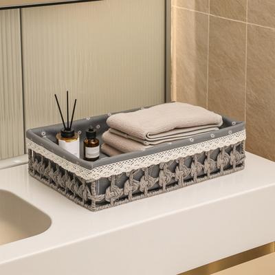 Storage Box Large Capacity with Removable Lining Storage Bin Durable Anti-Rust Iron Frame Container for Home Bedroom Living Room Bathroom