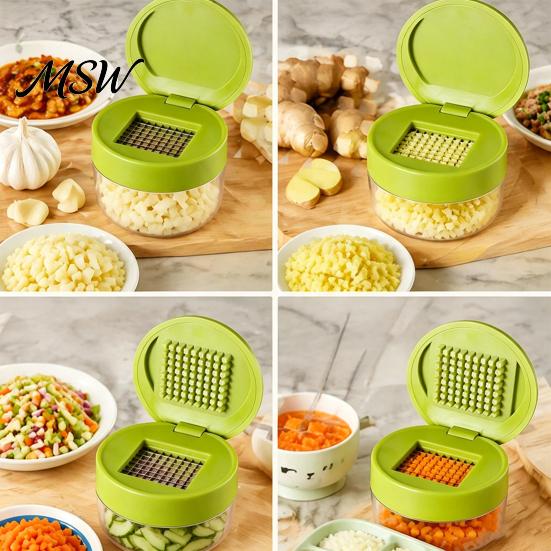 Schiaccia Aglio Manuale, Tritatutto con Lame Affilate in Acciaio Inossidabile, con Contenitore Trasparente per Zenzero, Gadget da Cucina per Senza Sforzo