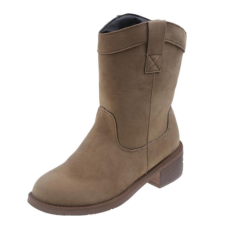 Shoes for Women 2024 High Quality Slip-on Women's Boots Fashion Sewing Modern Boots Women Hot Sale Plus Size Mid-Calf Boots