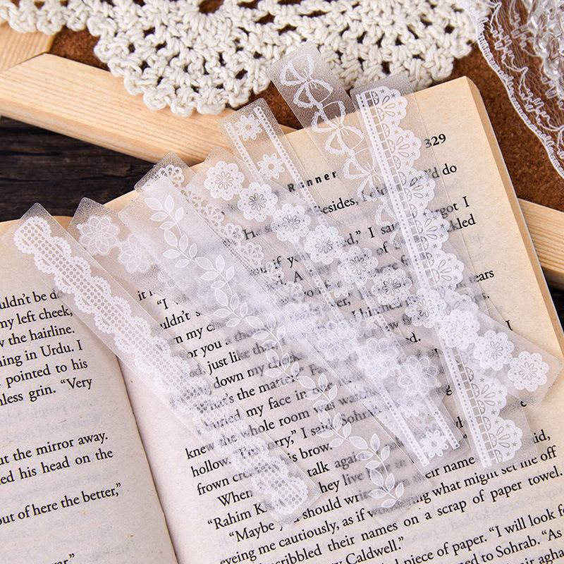 1pack/20pcs Ins Style Pure White Long Lace Stickers, Gentle Retro Style,DIY Handmade Album Scrapbooking Decorative Supplies