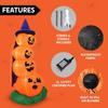 Joyfy 6 FT Halloween Inflatables Stacked Pumpkins with Build-in LEDs for Porch Halloween Pumpkin Decor Blow Up Yard Decorations