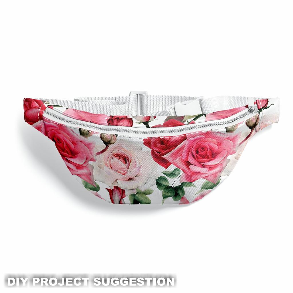 Outdoor Decorative Fabrics Oxford - Motif Roses On White