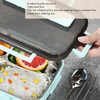 Stainless Steel Box Stainless Steel Lunch Box With Chopsticks Spoon Thermal Insulation Lunch Box for Office Picnic