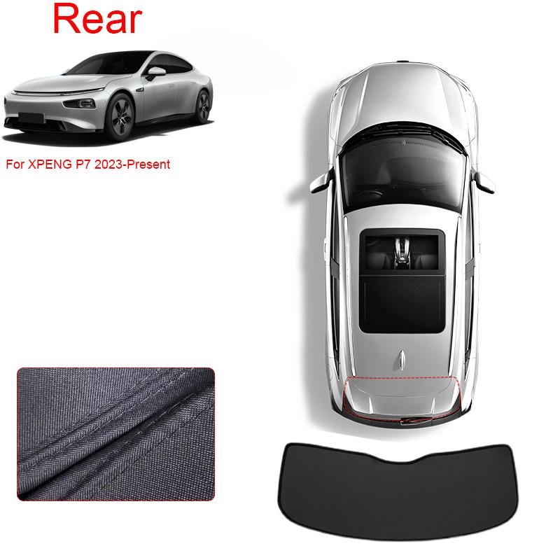 Car Black Window Privacy Sunshade For XPENG P7 2023-Present Auto Anti-UV Heat Insulation Protect Cover Interior Accessory