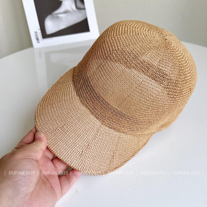 Korean Version Breathable Knitted Baseball Cap Women Summer Sun Protection Cap Solid Color Student Mesh Light Sun Hat