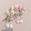 4Pcs Fashion Hair Accessories Cute Tulip Flower Large Intestine Scrunchie For Girls Sweet Hair Ornament Headband Hair Tie