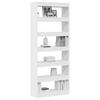 White Bookshelf with Shelves 80 x 30 x 198 cm Engineered Wood
