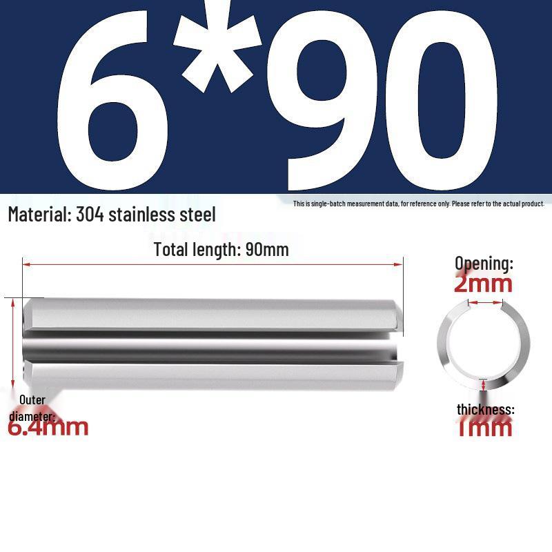 304 Stainless Steel Slotted Spring Pin, Cylindrical Shaft Pin, Locating and Hollow Pin (M5-M12)