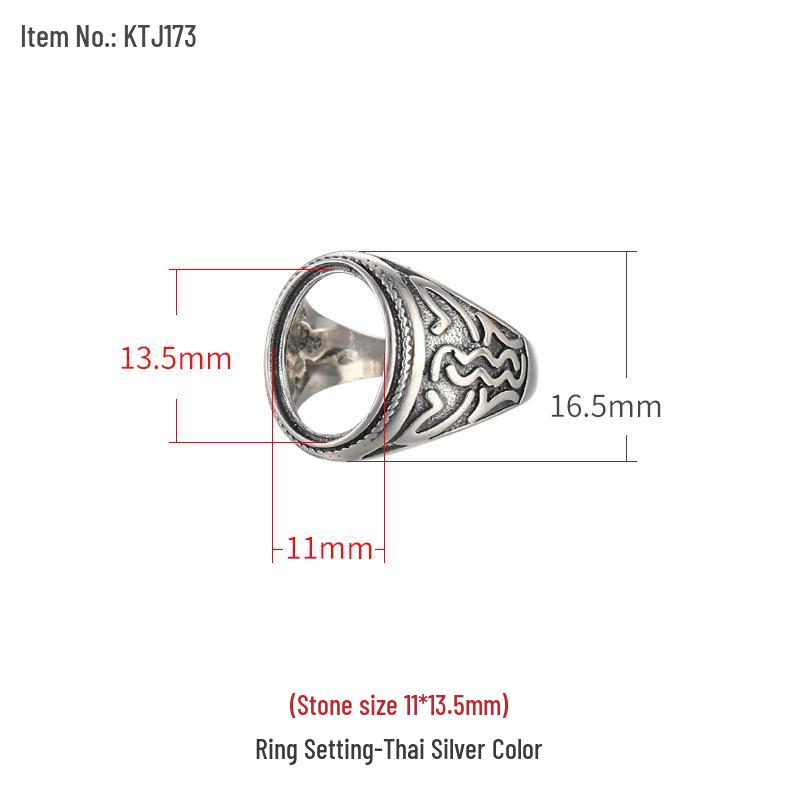 

Ручная работа из стерлингового серебра 925 пробы, открытая основа для кольца для мужчин и женщин, для самостоятельной инкрустации янтарем или пчелиным воском, ретро-оксидированное покрытие