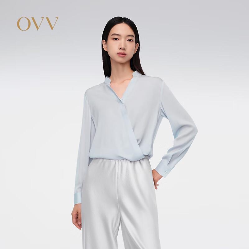 OVV Women s Silk Blend Long Sleeve Casual Shirt S