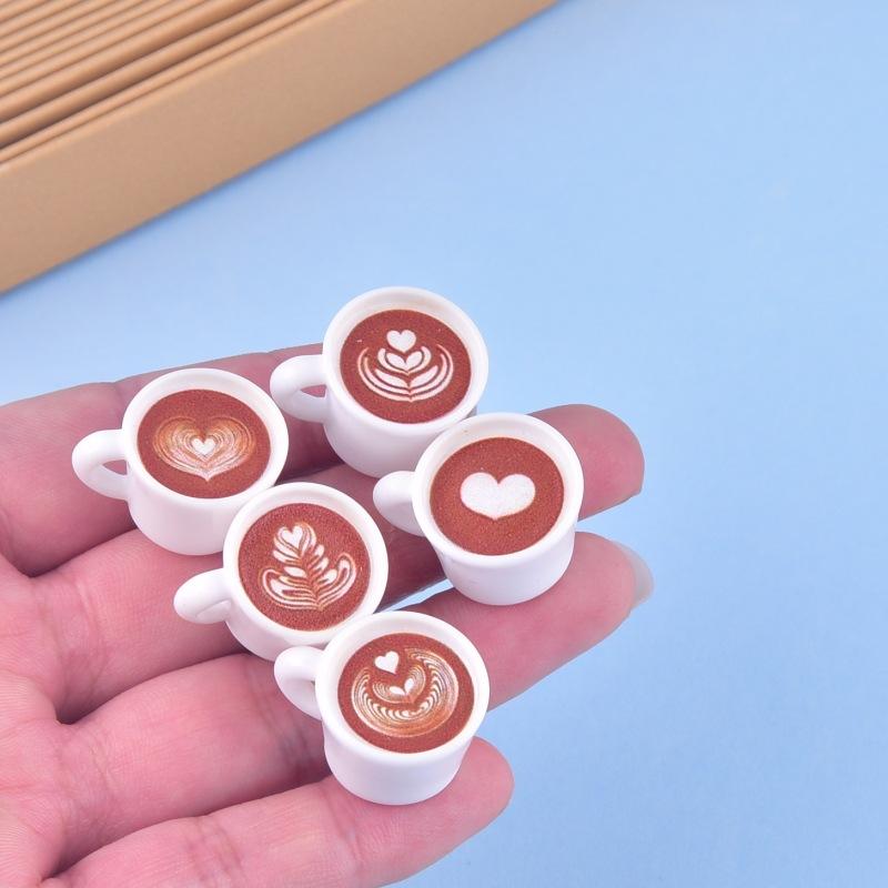 10 Pcs Creative Simulation Mini 3D Latte Coffee Cup Micro Landscape Decoration DIY Scale Ornaments Handmade Doll Accessories