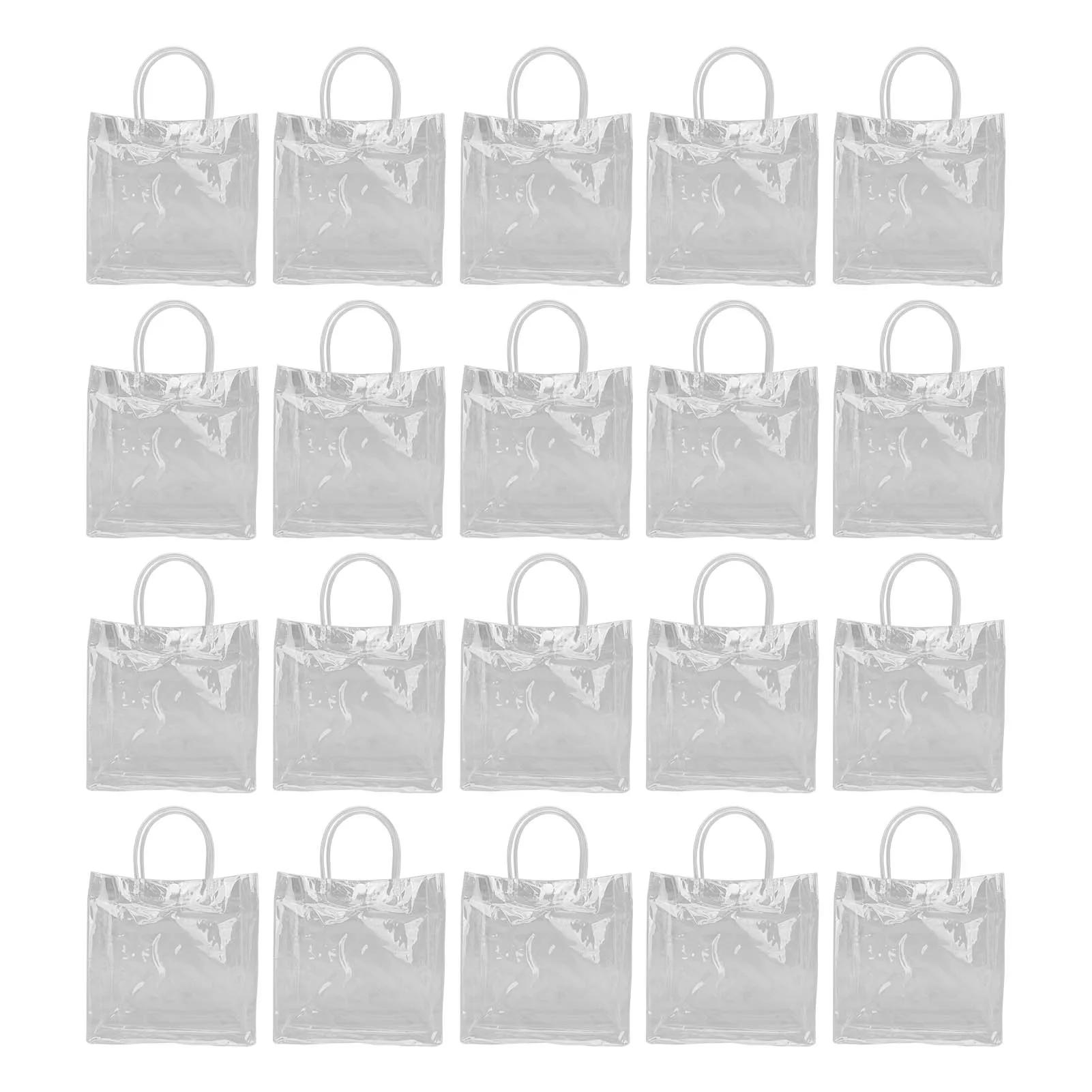 

20 шт. Прозрачные подарочные пакеты Большая вместимость Простые Многофункциональные 20смx20смx8см ПВХ Пакеты для упаковки угощений Для цветов Конфет 20x20x8cm чистый