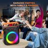 Karaoke-Maschine mit 2 Mikrofonen Tragbarer Bluetooth-Lautsprecher mit 6,8"-Subwoofern, Karaoke-Maschine für Erwachsene Kinder mit PA-System