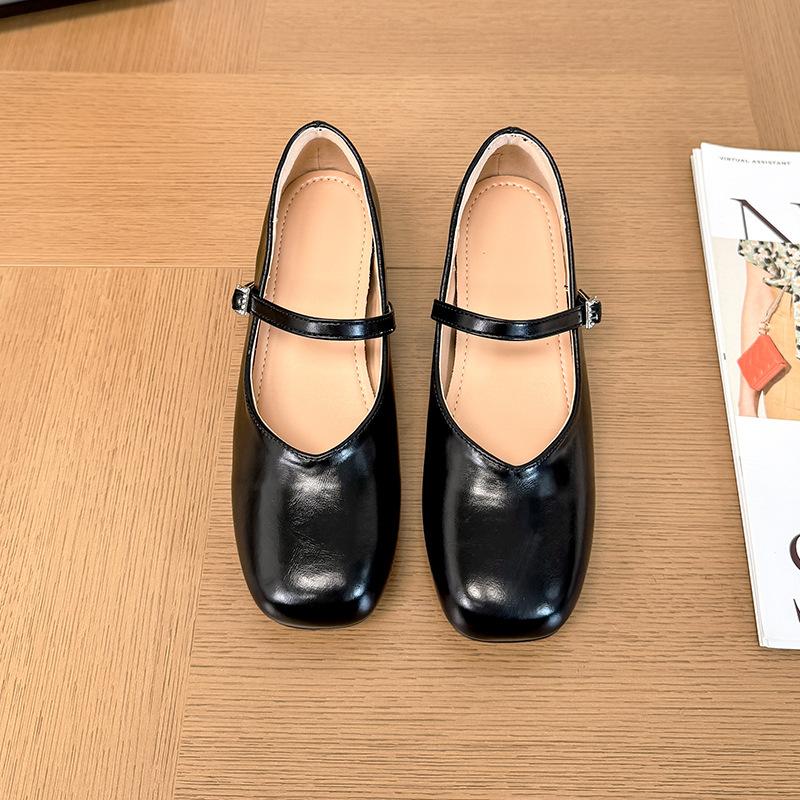 Summer new single shoes women's new soft leather shallow mouth with skirt gentle ballet flat shoes