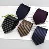 2024 Men's Jacquard Polyester Silk Tie - Floral and Stripe Design
