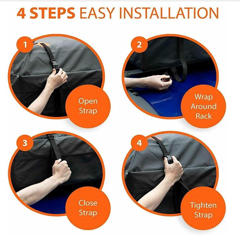 Cross-Border 420D Waterproof Car Roof Rack Cover, Dustproof and UV Resistant Oxford Cloth with Buckle System.
