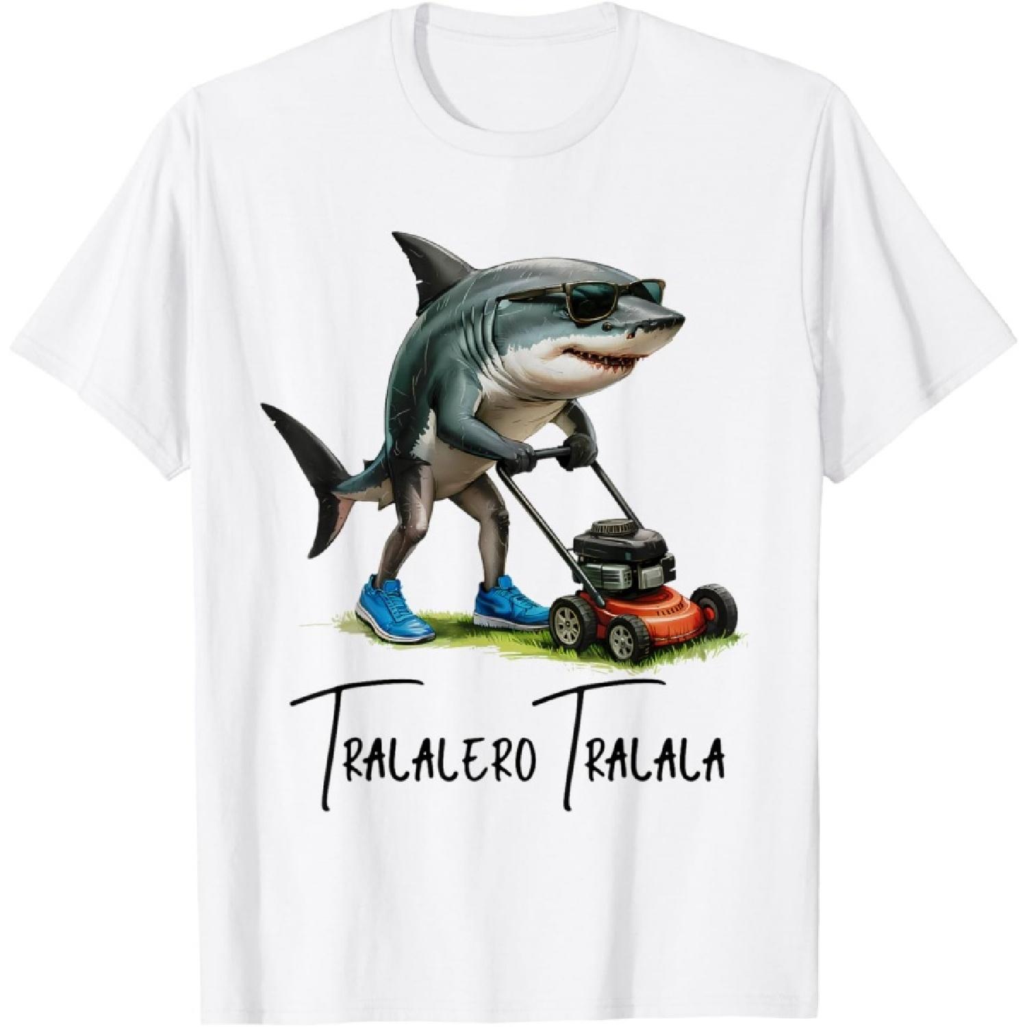 Футболка с мемом про акулу Tralalero Tralala Brain Red S