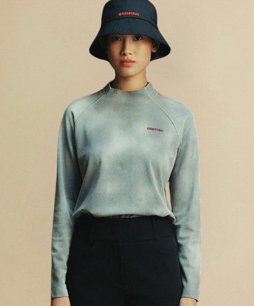 Beulipinggolpeu Women'S Spray-Dyed Mock Neck_Light Gray