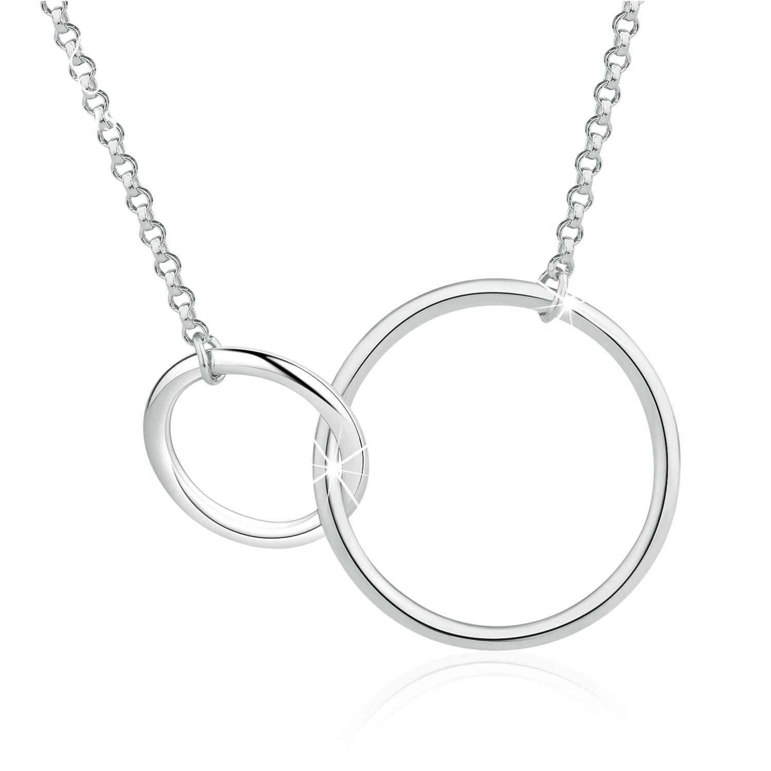 

Простое сплошное круглое ожерелье с переплетенными кругами для женщин, ювелирные изделия