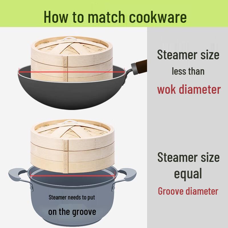 Zhaoran 13 cm-es bambusz pároló kosár