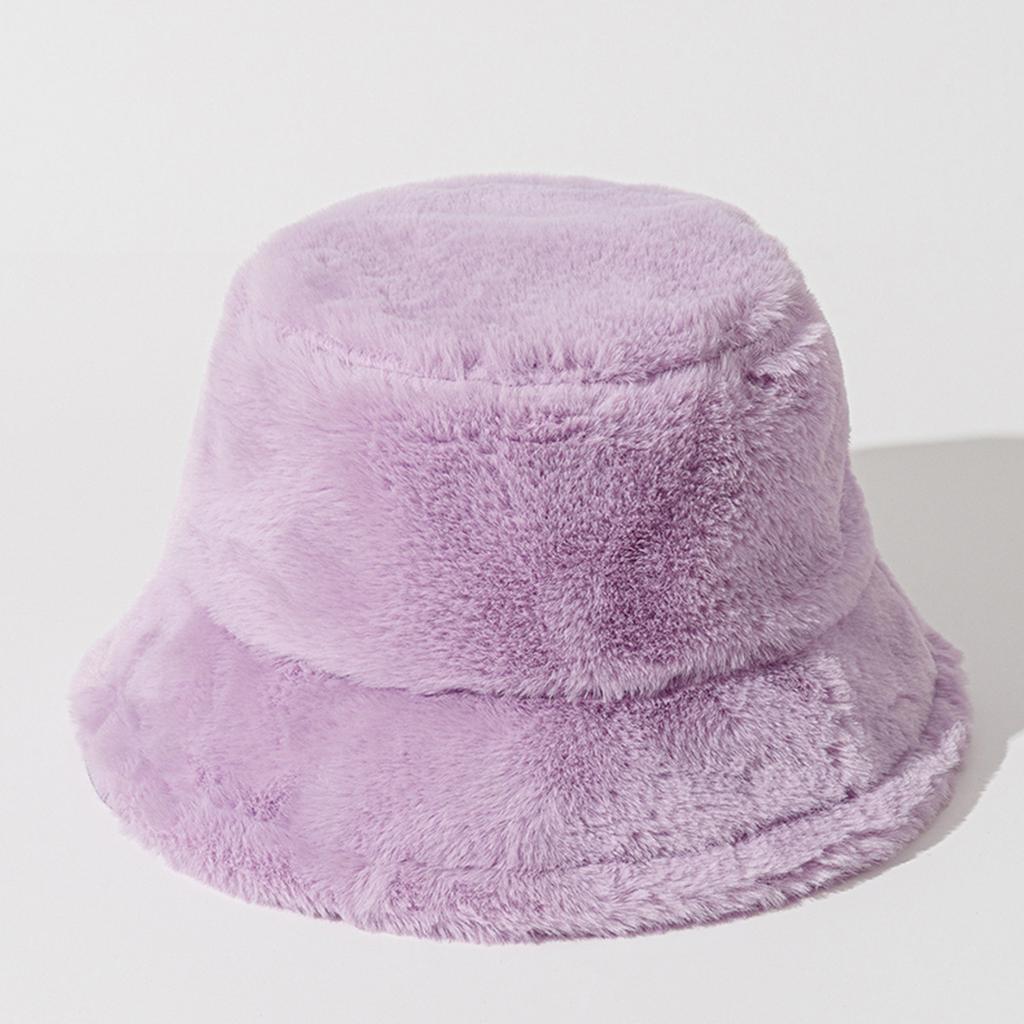 Unisex Bucket Hat Striped Women Men Fishing Fisherman Hat Autumn Winter Faux Fur Wool Outdoor Warm Panama Cap