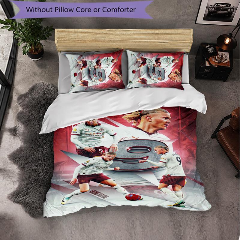 Biancheria da Letto a Tema Erling Haaland Set 3 Pezzi Copripiumino Biancheria da Letto Decorativa Per Stanza Adolescenti Decorazione Casa